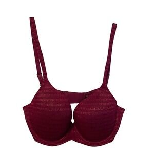 Victoria's Secret Body By Victoria Maroon Lined Demi Bra Women's Size 34D